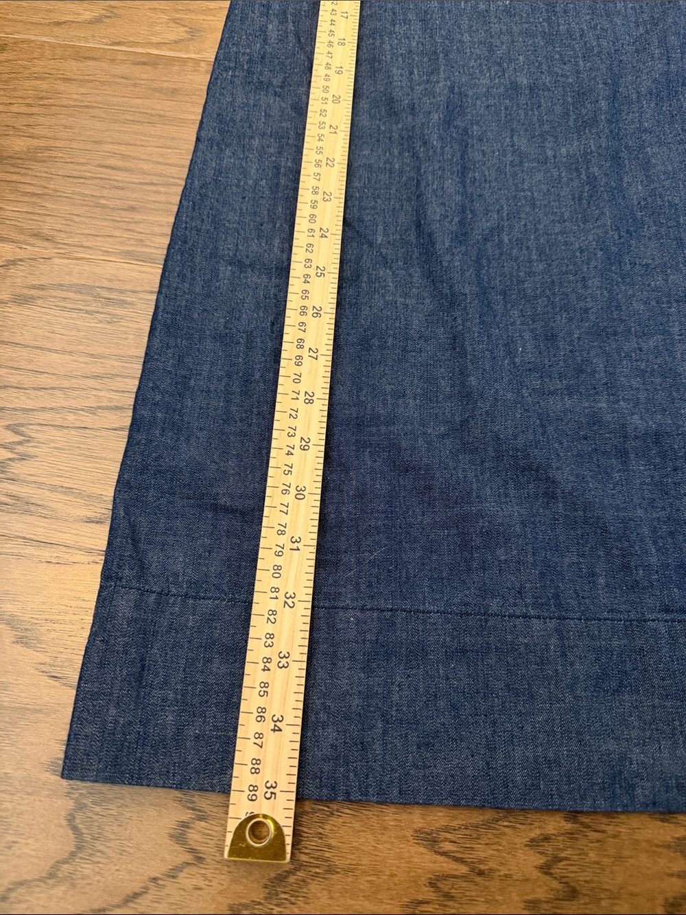 Draper James Dark Denim Sz 6 Ruffle Button-Front Bell Sleeve Shift Dress - Picture 7 of 9
